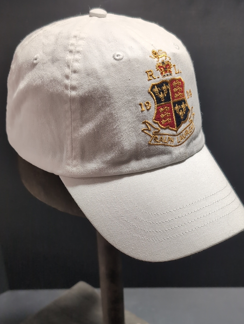 NWT,Polo Ralph Lauren Men's Chino Crest White /Green Ball Cap.